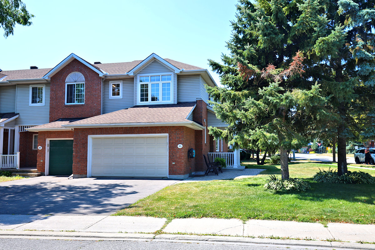 46 Kettleby Street, Village Green, Kanata - end unit townhome with double car garage for sale