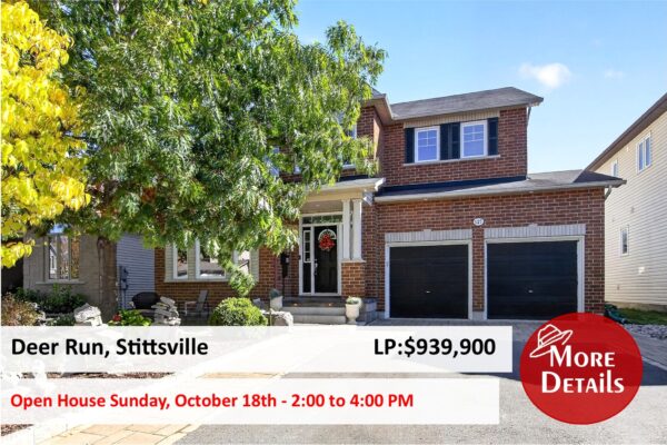 127 Coyote Cr, Deer Run, Stittsville - Open House, October 18 - 2 to 4 pm