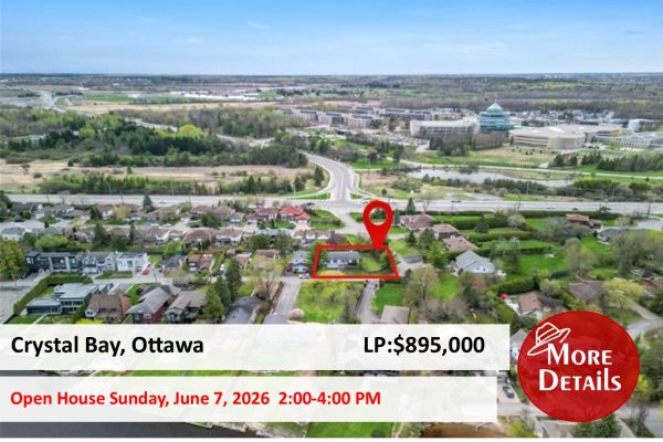 Open house, Sunday June 7 - 2 to 4 pm, 136 James Cummings Avenue, Crystal Bay, Ottawa