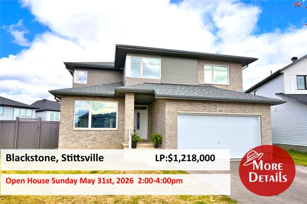 408 Gidran Circle, Blackstone, Stittsville - Open house May 31 - 2 to 4 pm