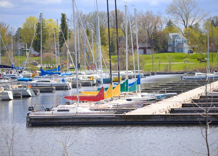 Sailboats docked a Nepean Sailing Club